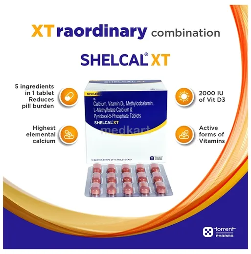 shelcal xt tablet 15's